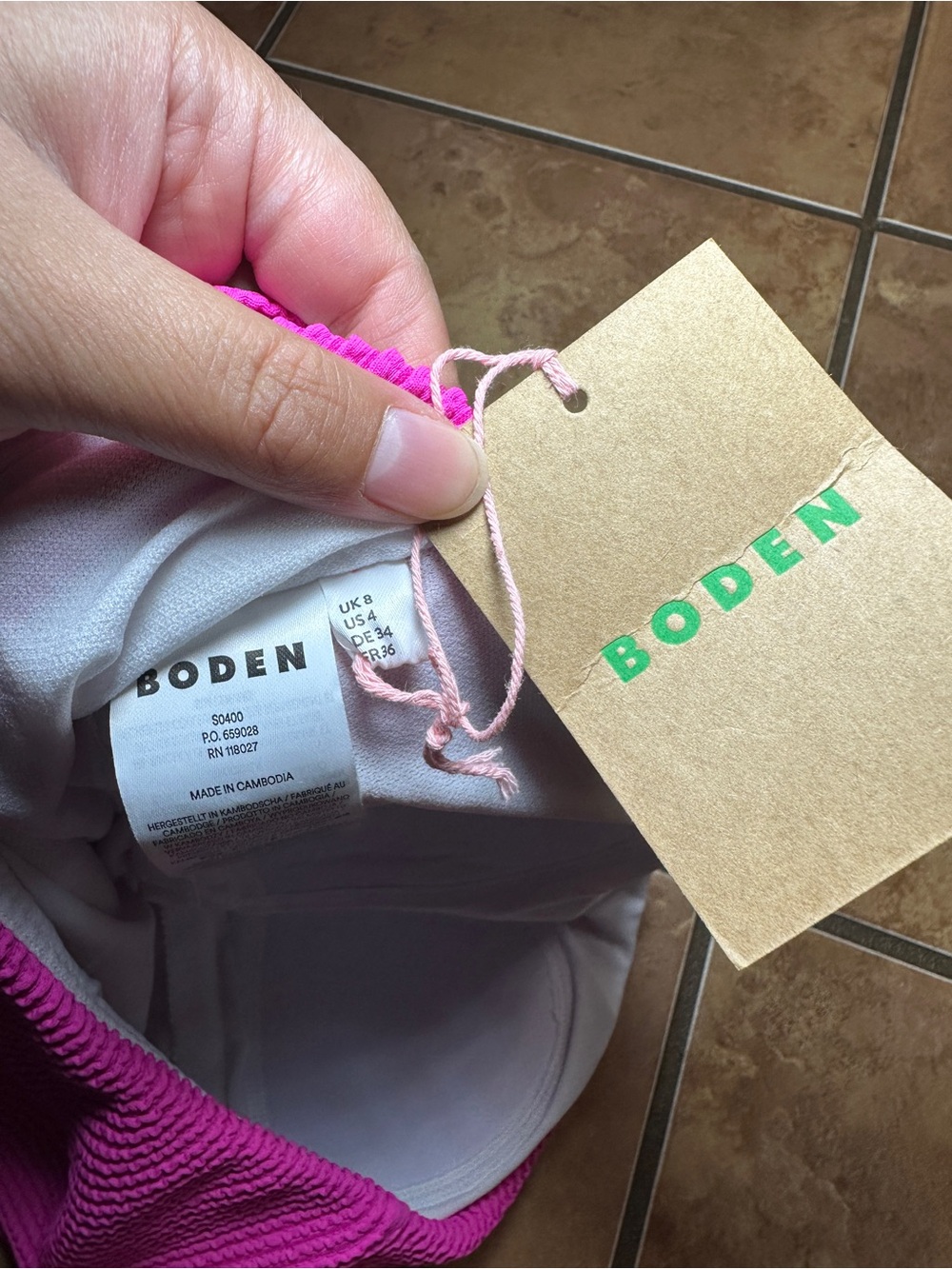 NWT Boden One-Shoulder Ribbed One-Piece Swimsuit in Bright Pink - 4 - Picture 4 of 5